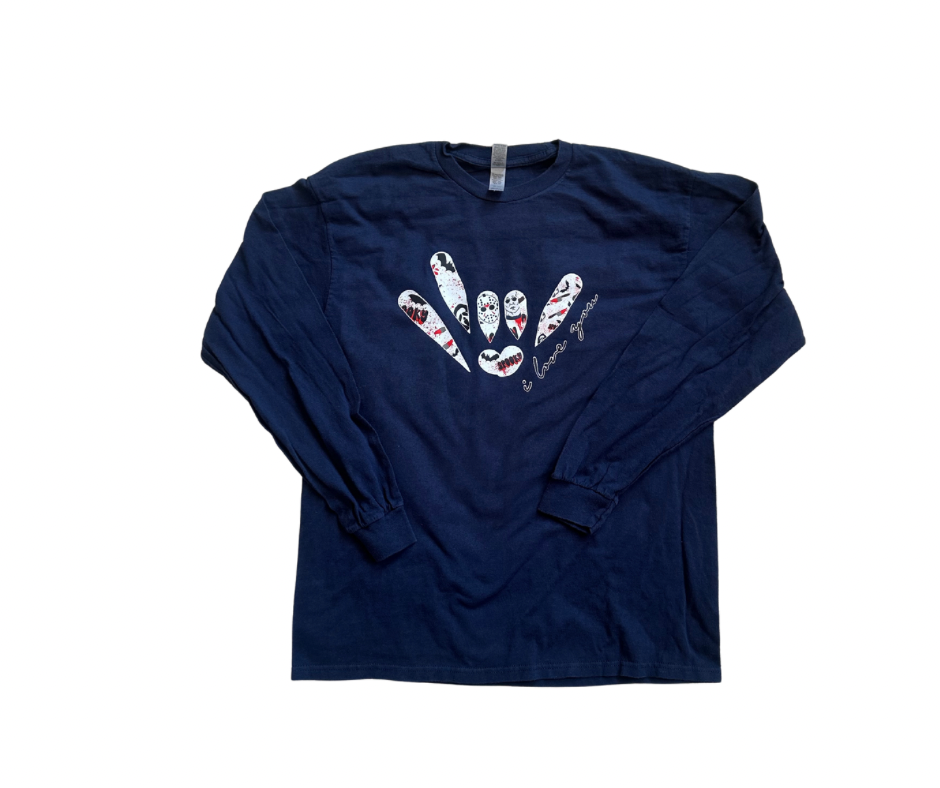 Halloween Horror ILY ASL Long sleeve (different color)