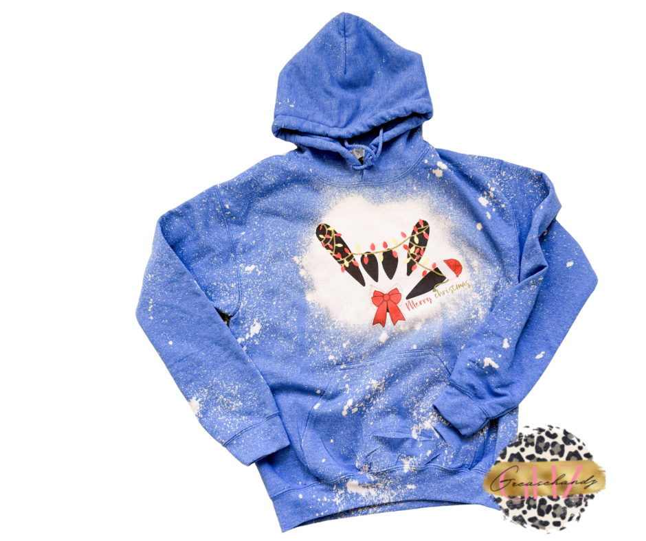 I LOVE YOU ASL Christmas Bleached Hoodie (PREORDER)