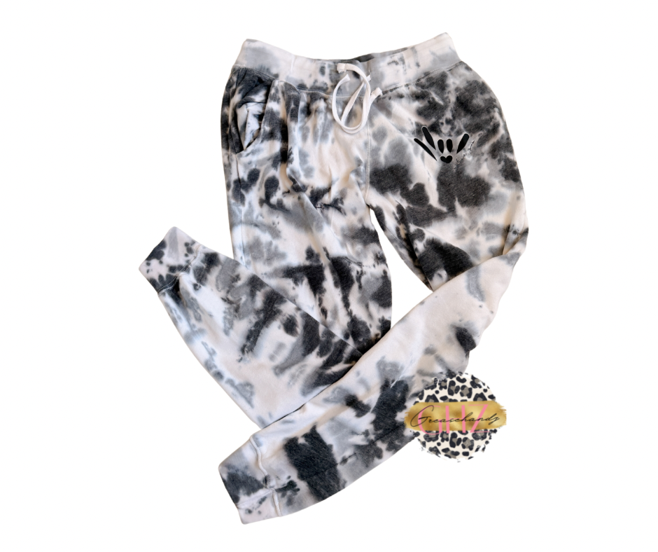 ILY ASL Tie-Dyed Fleece Joggers