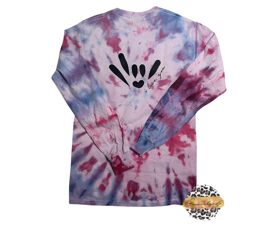 Tie Dye long sleeve ILY ASL