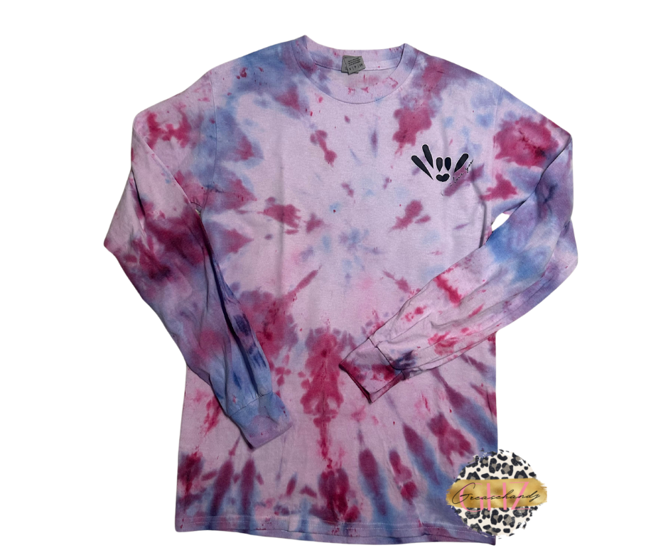 Tie Dye long sleeve ILY ASL