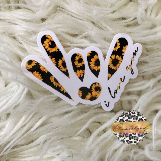 Sunflower ILY sticker