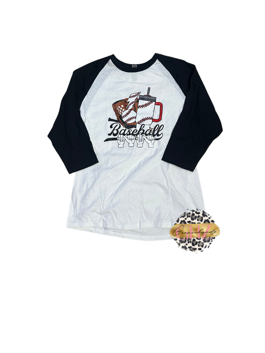#102 baseball mama long sleeve M