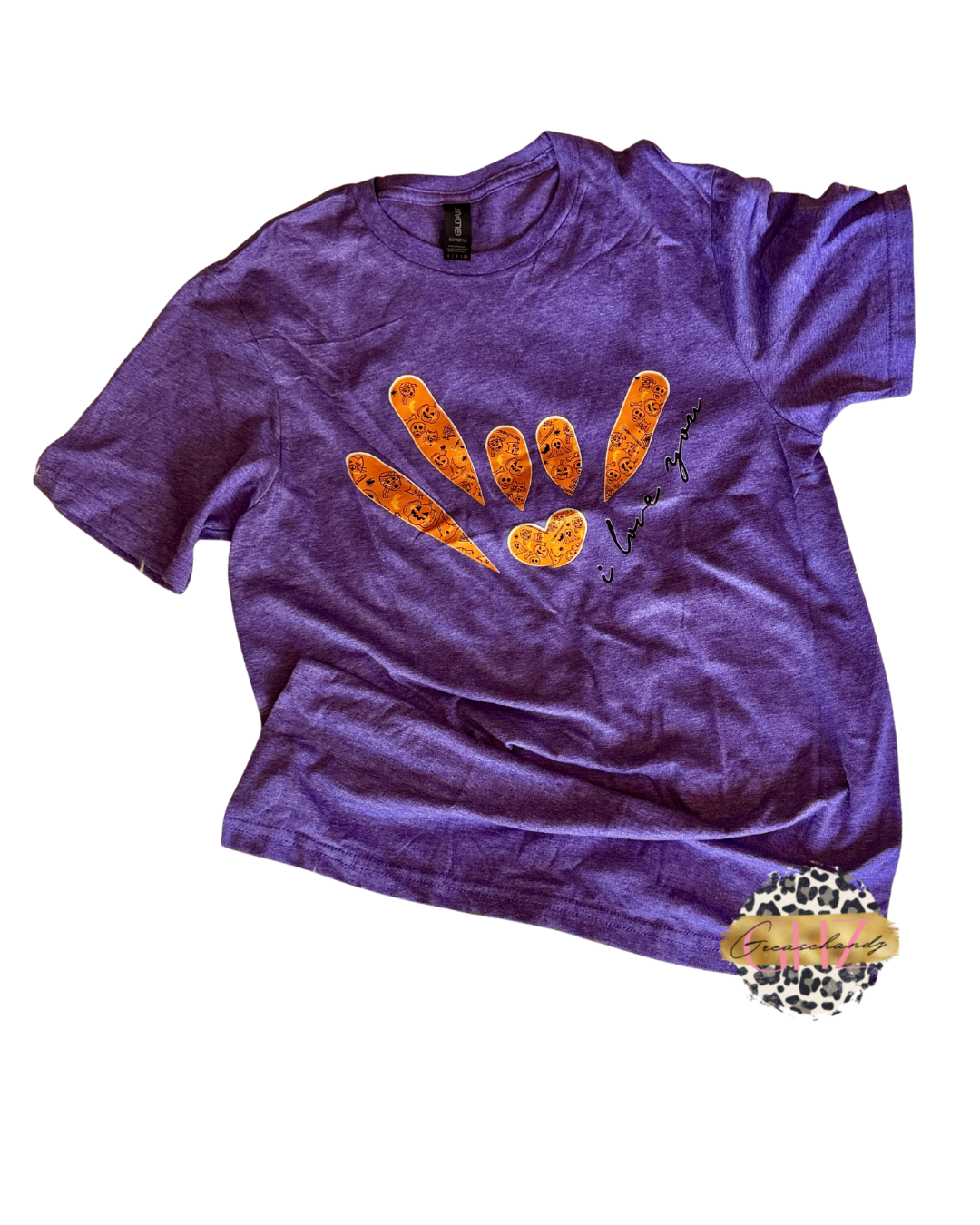 #10 halloween ily asl tshirt purple  (s) x4
