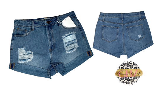 High waisted Jeans short