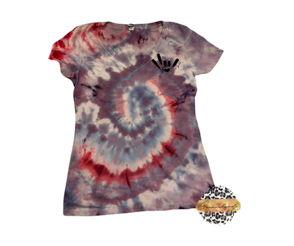 Ladies Tie dye Vneck or muscle tank top