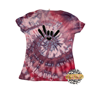 Ladies Tie dye Vneck or muscle tank top