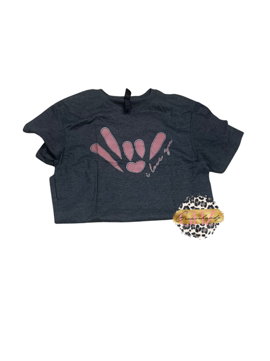 #162 Pink ILY ASL t-shirt (M)