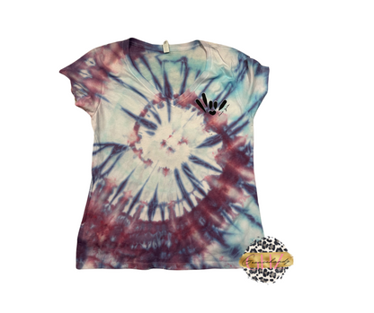 Ladies Tie dye Vneck or muscle tank top