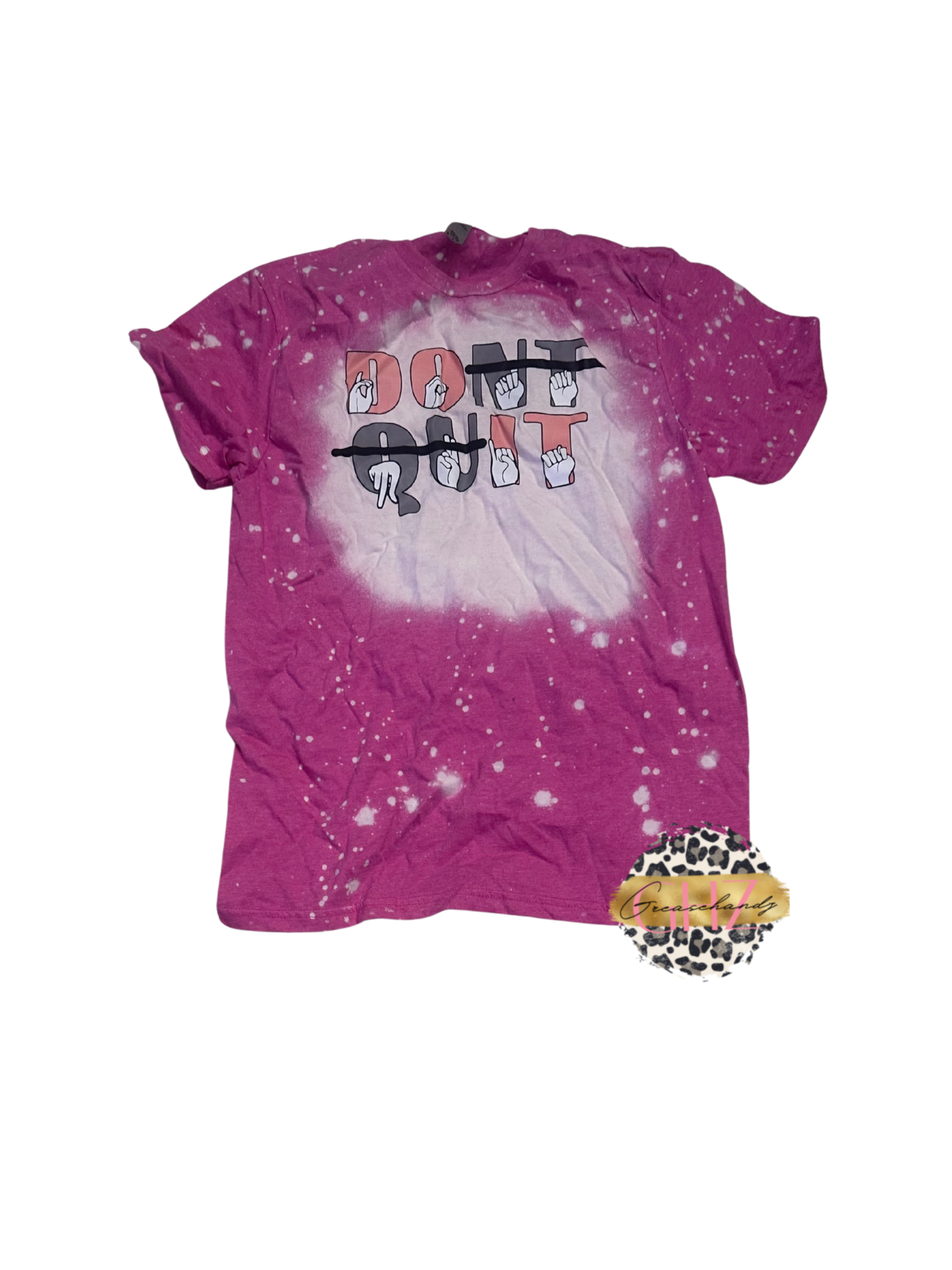 #170 Don't quit bleached t-shirt (M)