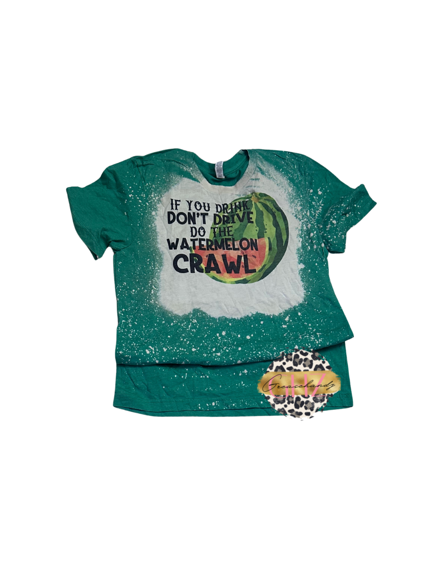 #175 Watermelon Crawl bleached t-shirt (M)