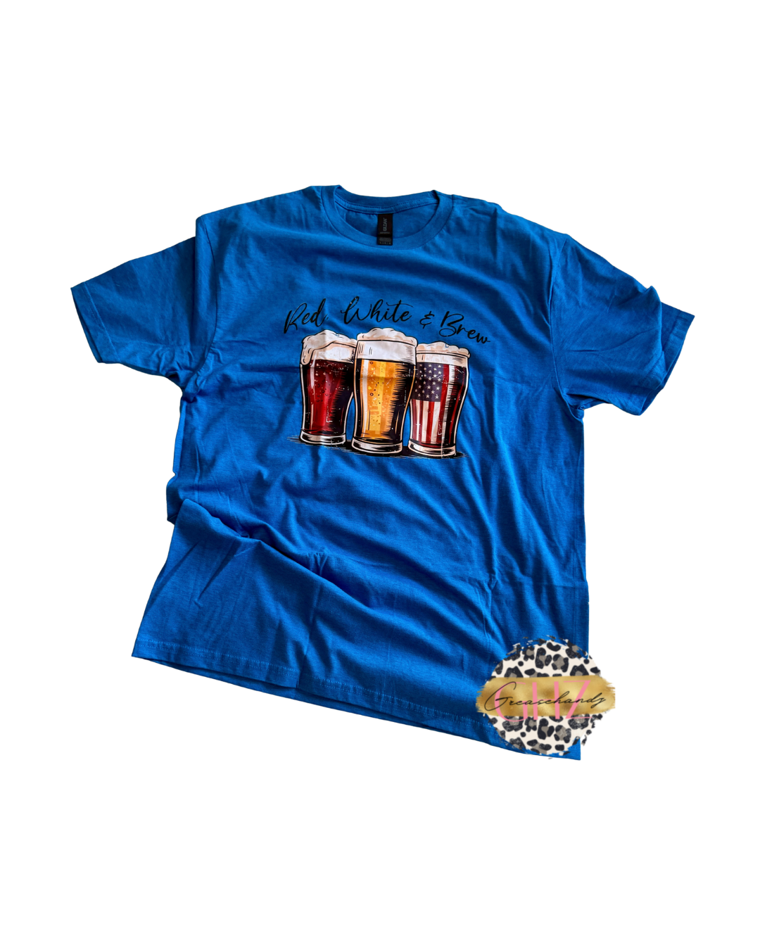 #19 red white and beer tshirt (L)