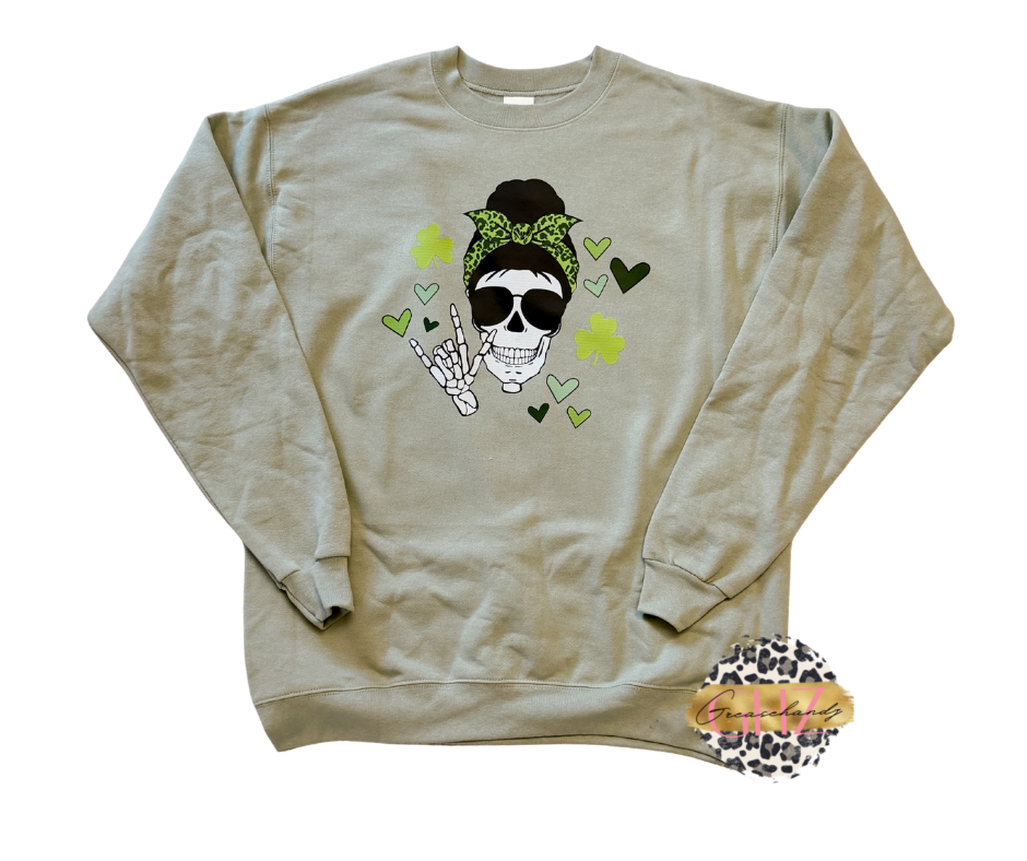 Skull Mama ILY Sign Sweatshirt