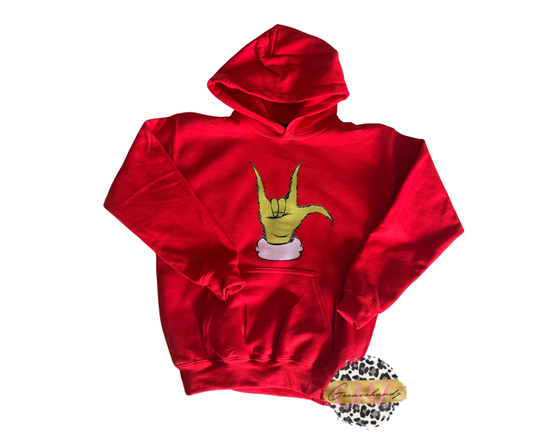 Grinch I love you Youth hoodie