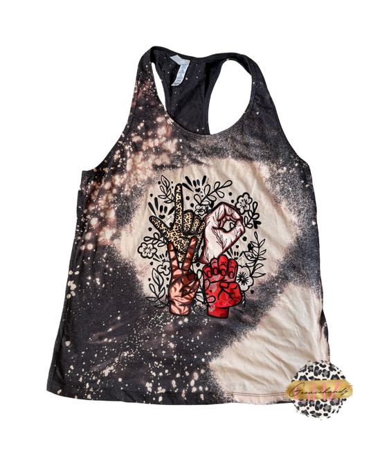 Love ASL tank top (2XL) bleached