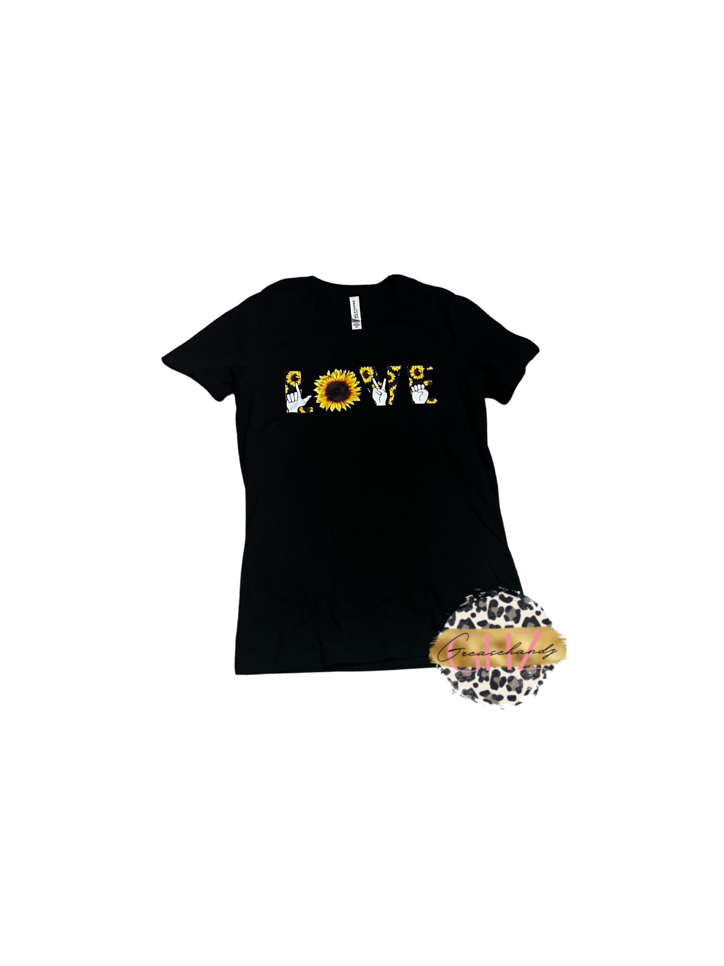 #219 ASL sunflower t-shirt (LADIES SIZE) (2XL)