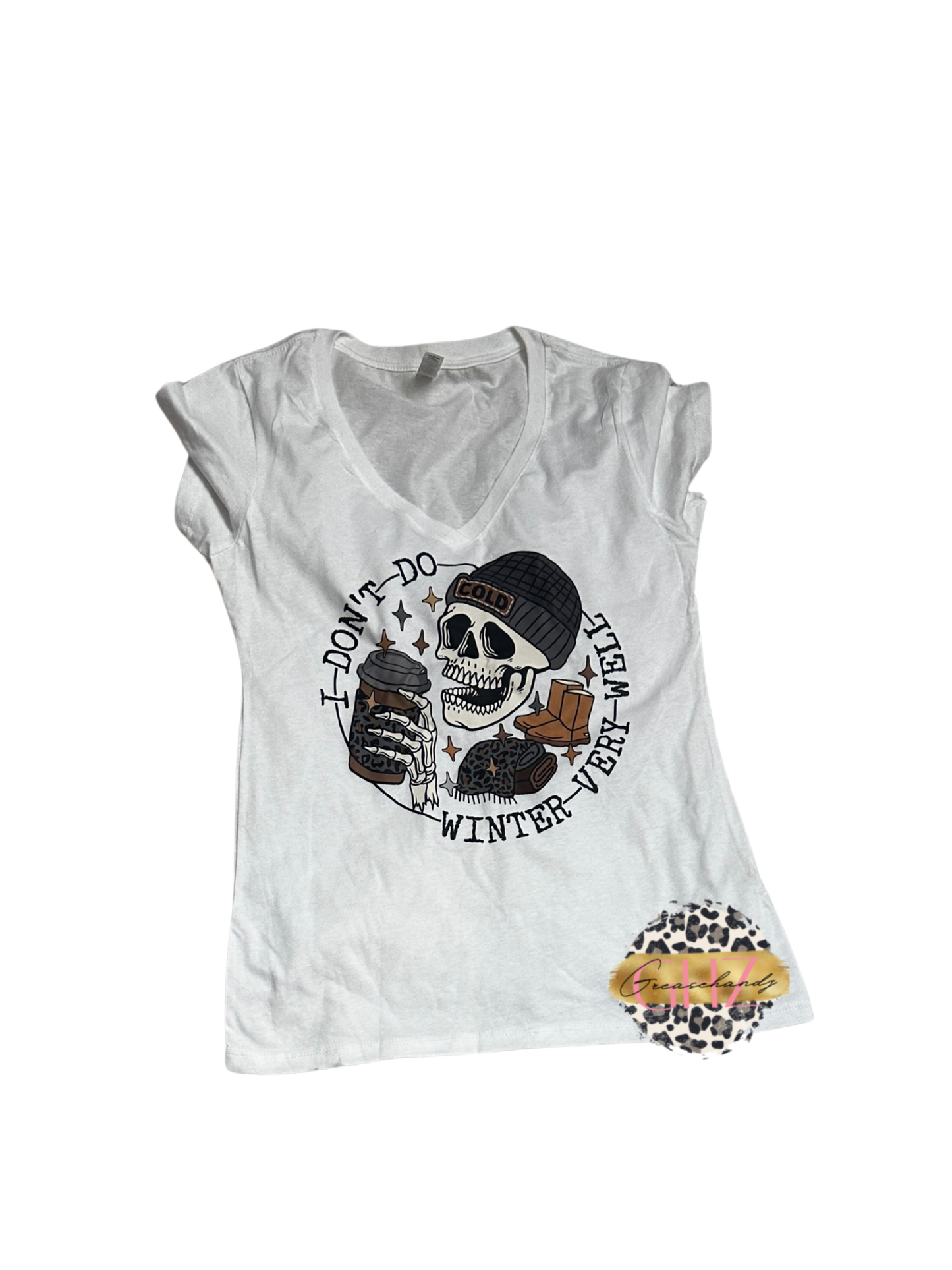 #220 I don't do winter V-neck (L)