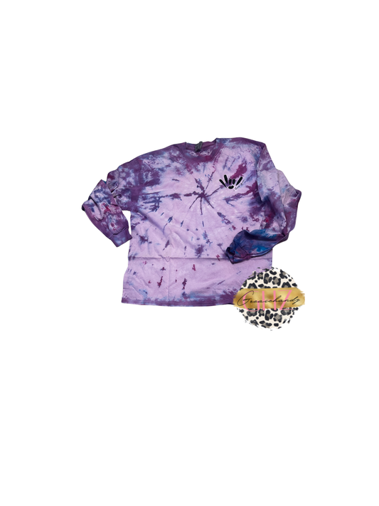 #233 Tie dye ILY ASL long sleeve (XL)