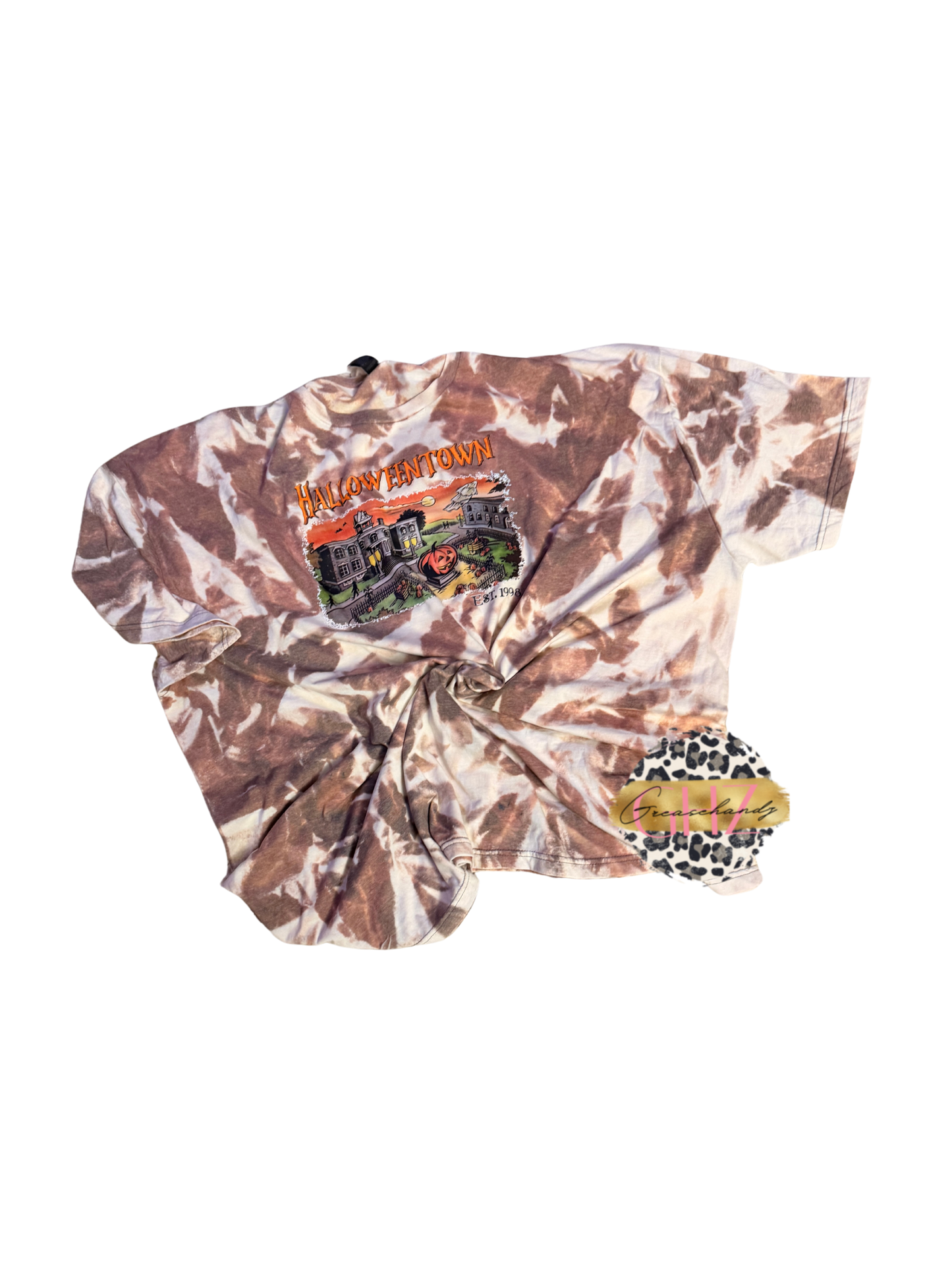 #244 Halloween town bleached tshirt 5xl