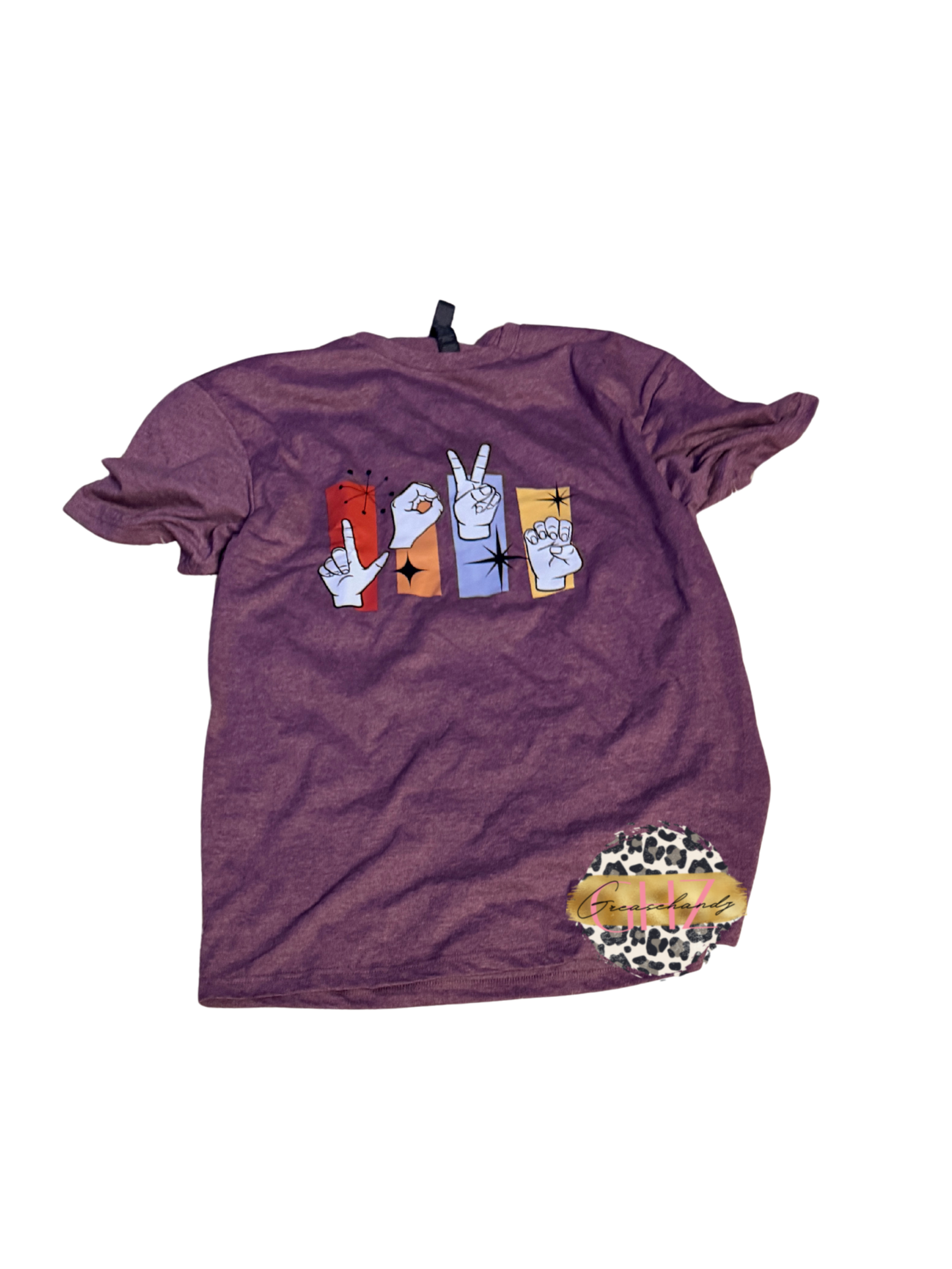 #254 LOVE asl tshirt (L)