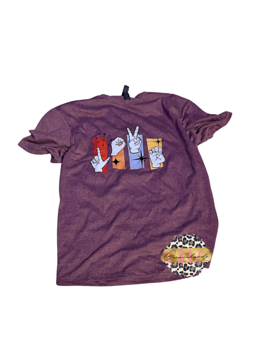 #254 LOVE asl tshirt (L)