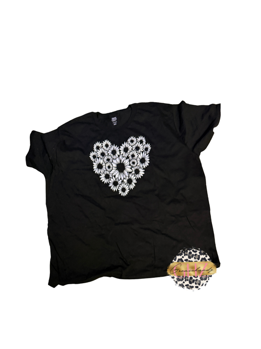 #258 SUnflower heart tshirt (3xl)