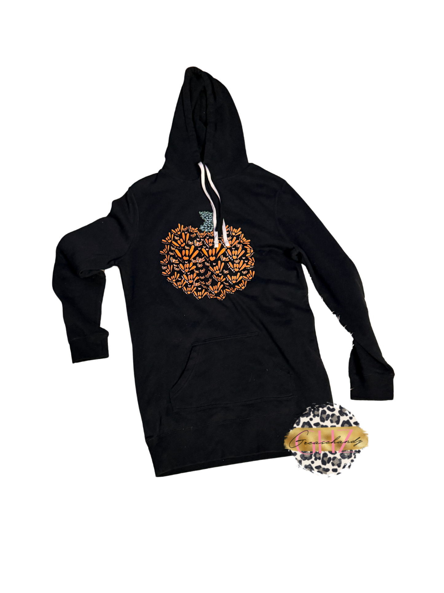 #265 Pumpkin ILY asl hoodie (L)