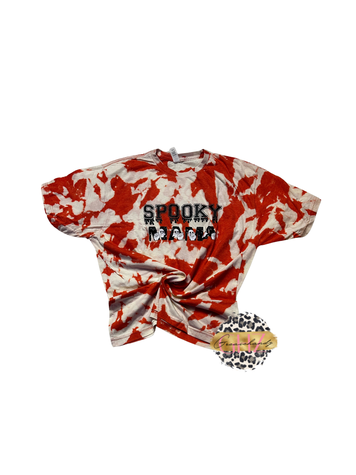 #27 spooky mama bleached tshirt (xl)