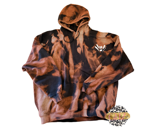 I Love you bleached hoodie (preorder)