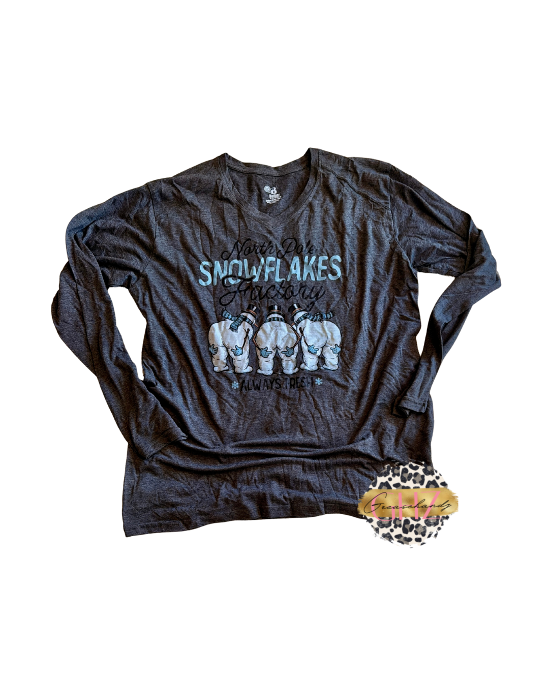 #37 snowflake factory vneck longsleeve (XL)