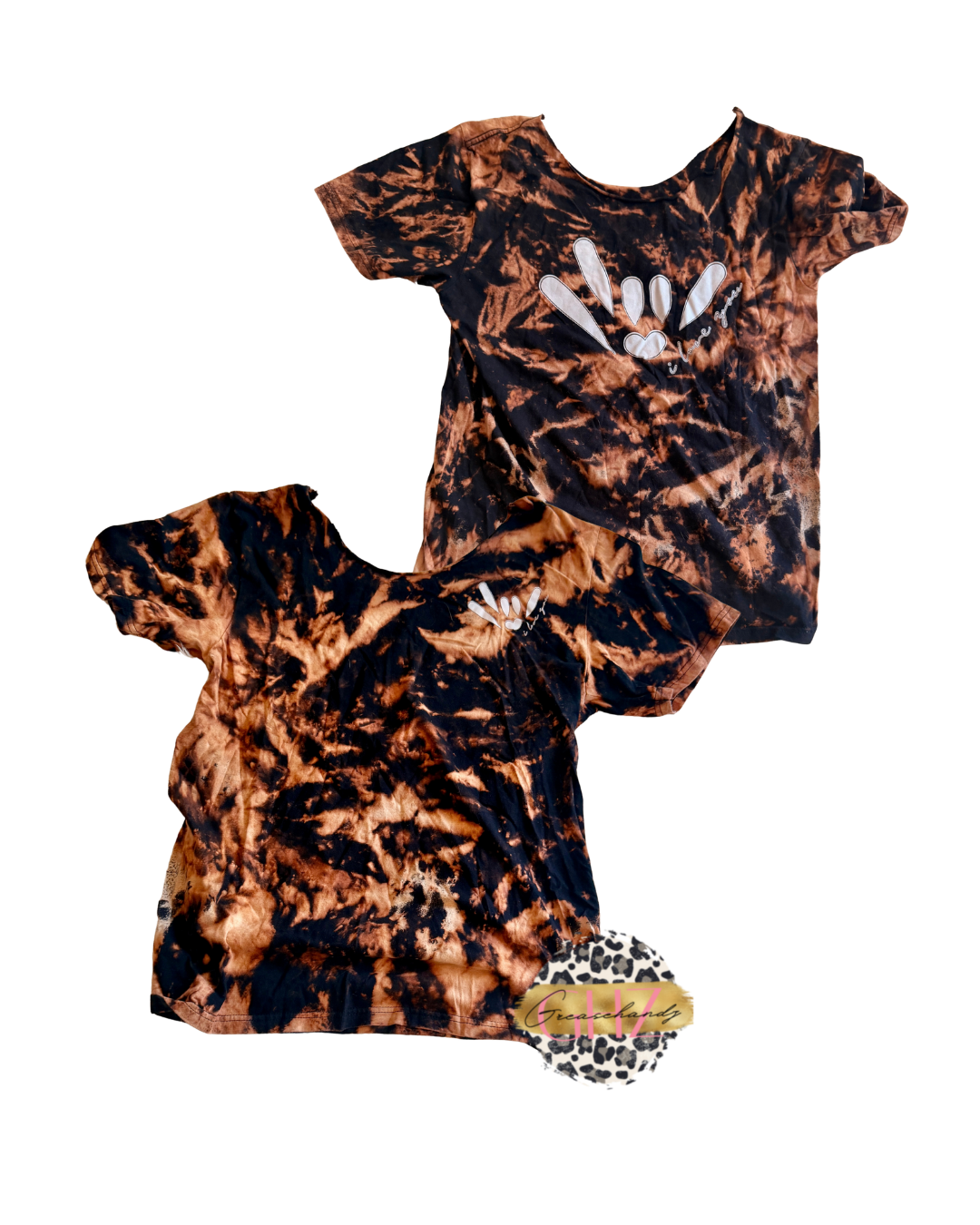 #43 acid wash ily asl off the shoulder tshirt (L)