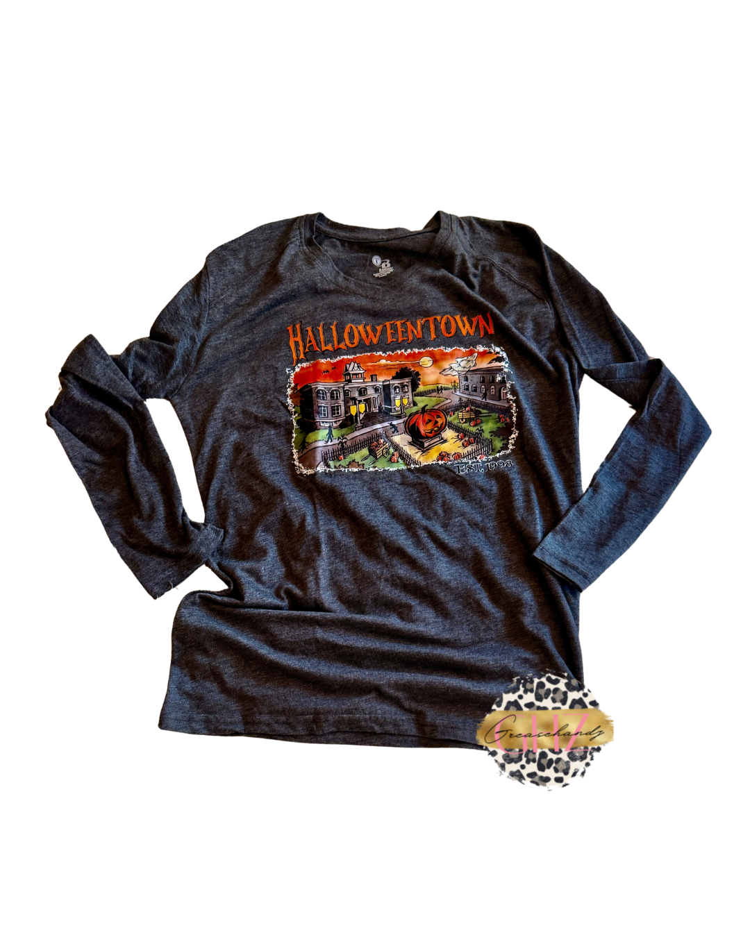 #45 vneck halloweentown longsleeve (L)