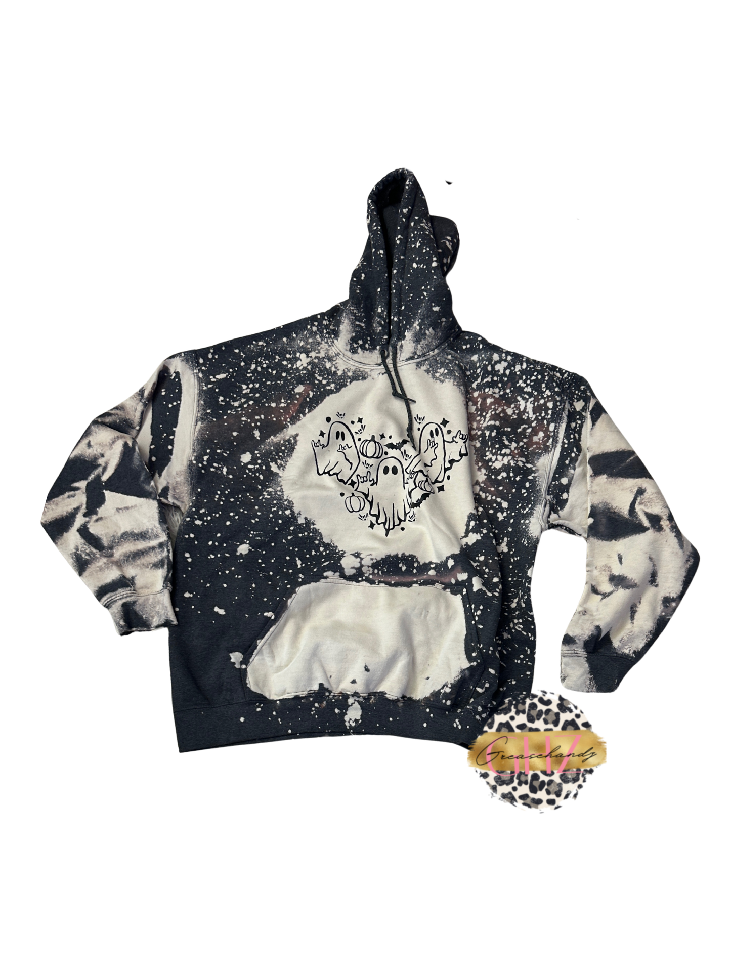#45 bleached hoodie ghosts XL