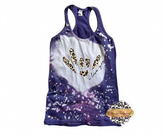 Leopard ILY Bleached purple tanktop