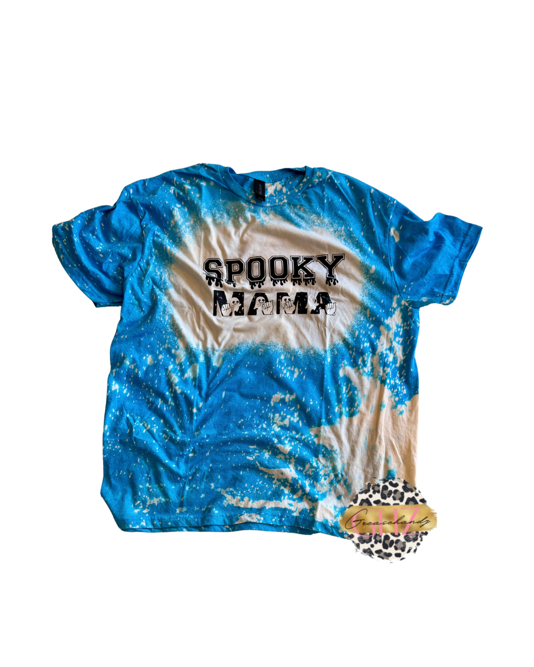 #4 spooky mama asl bleached tshirt (XL)