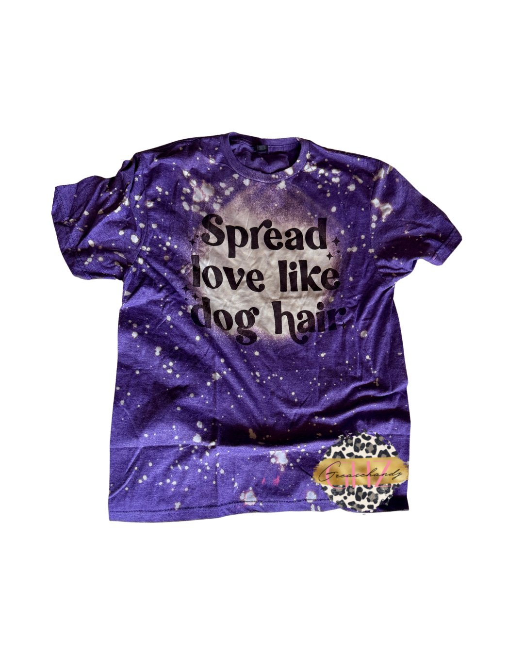 #51 spread love like dog hair bleached tshirt (M)