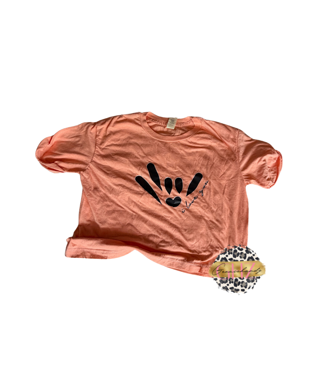 #57 crop top ily asl tshirt (M)