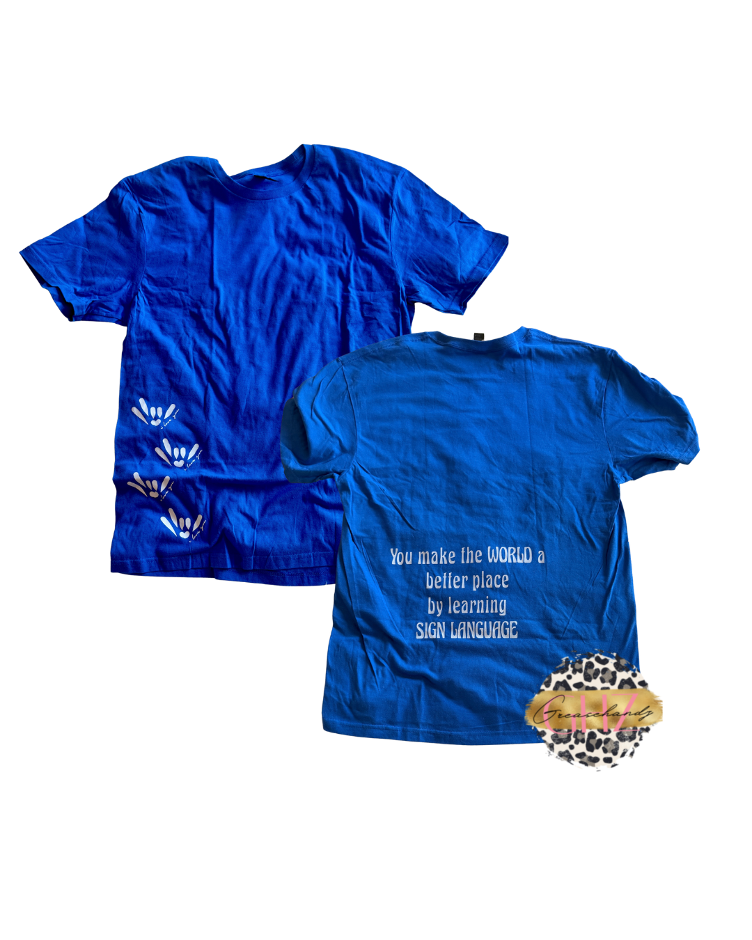 #5 Learn sign language tshirt (L)