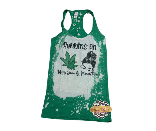 #60 running on weed tanktop (bleached)