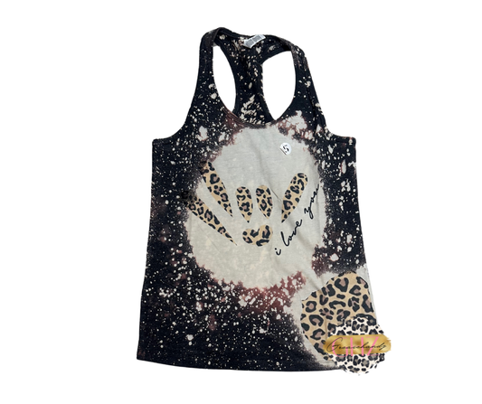 #61 Leopard ILY Logo tanktop (bleached)