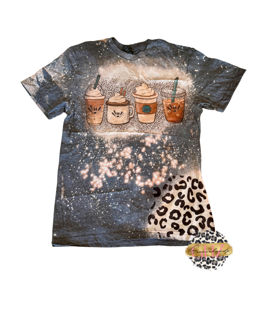 #64 Coffee leopard bleached (S)