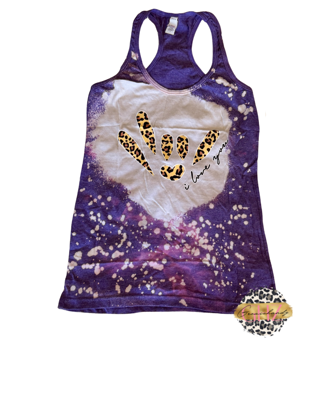 #65 Leopard ily ASL tank top (S)