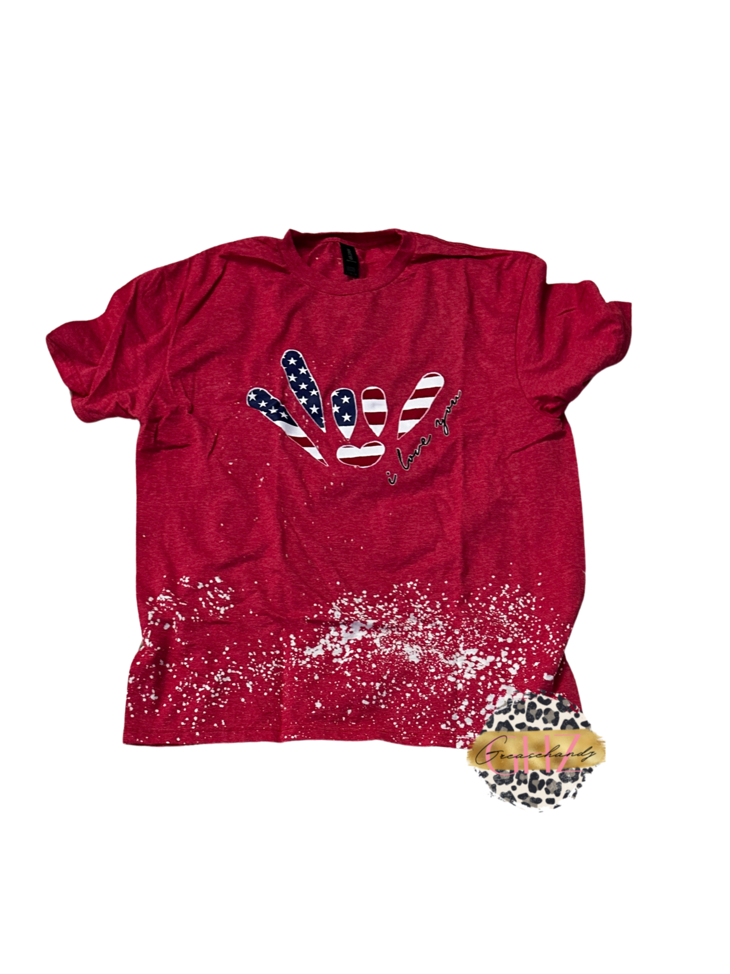 #68 USA ily asl tshirt L