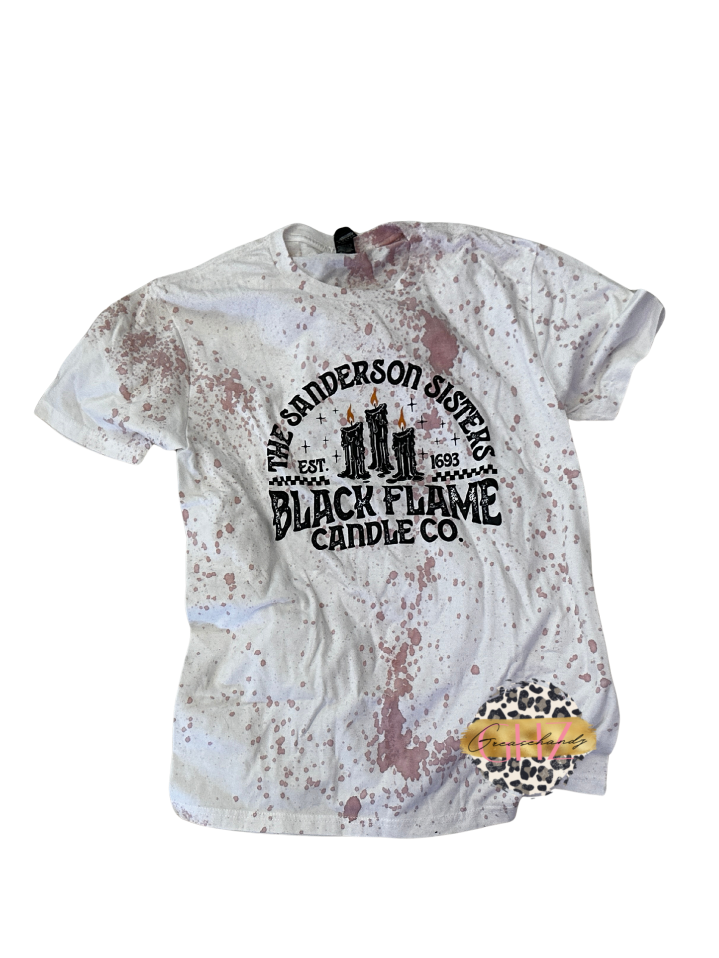 #6  black flame candle t-shirt (L)