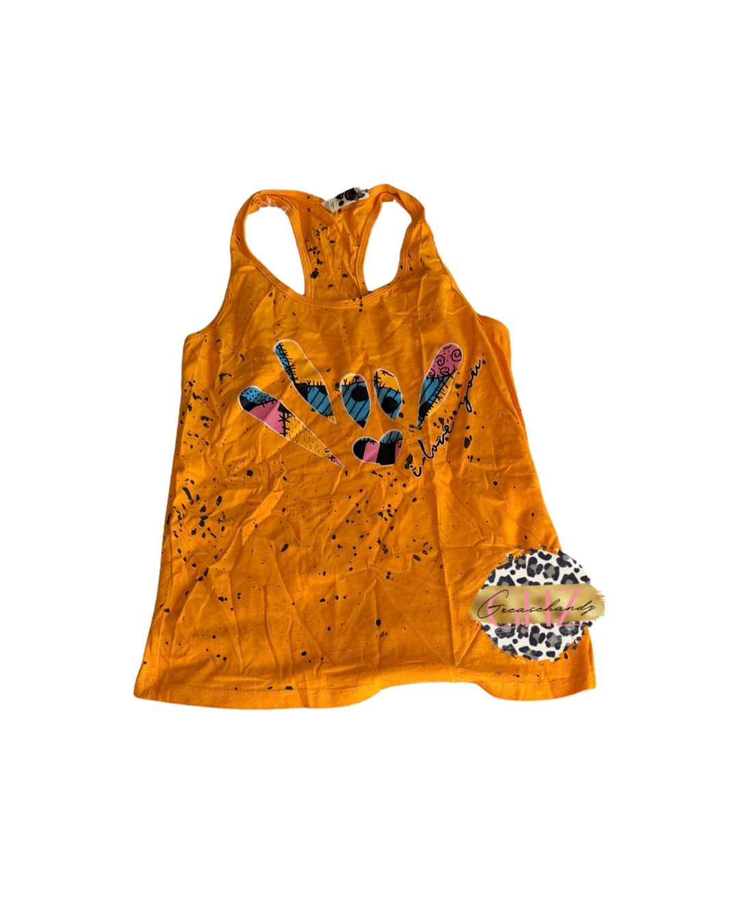 #72 tiedye yellow sally ily asl tanktop (m)