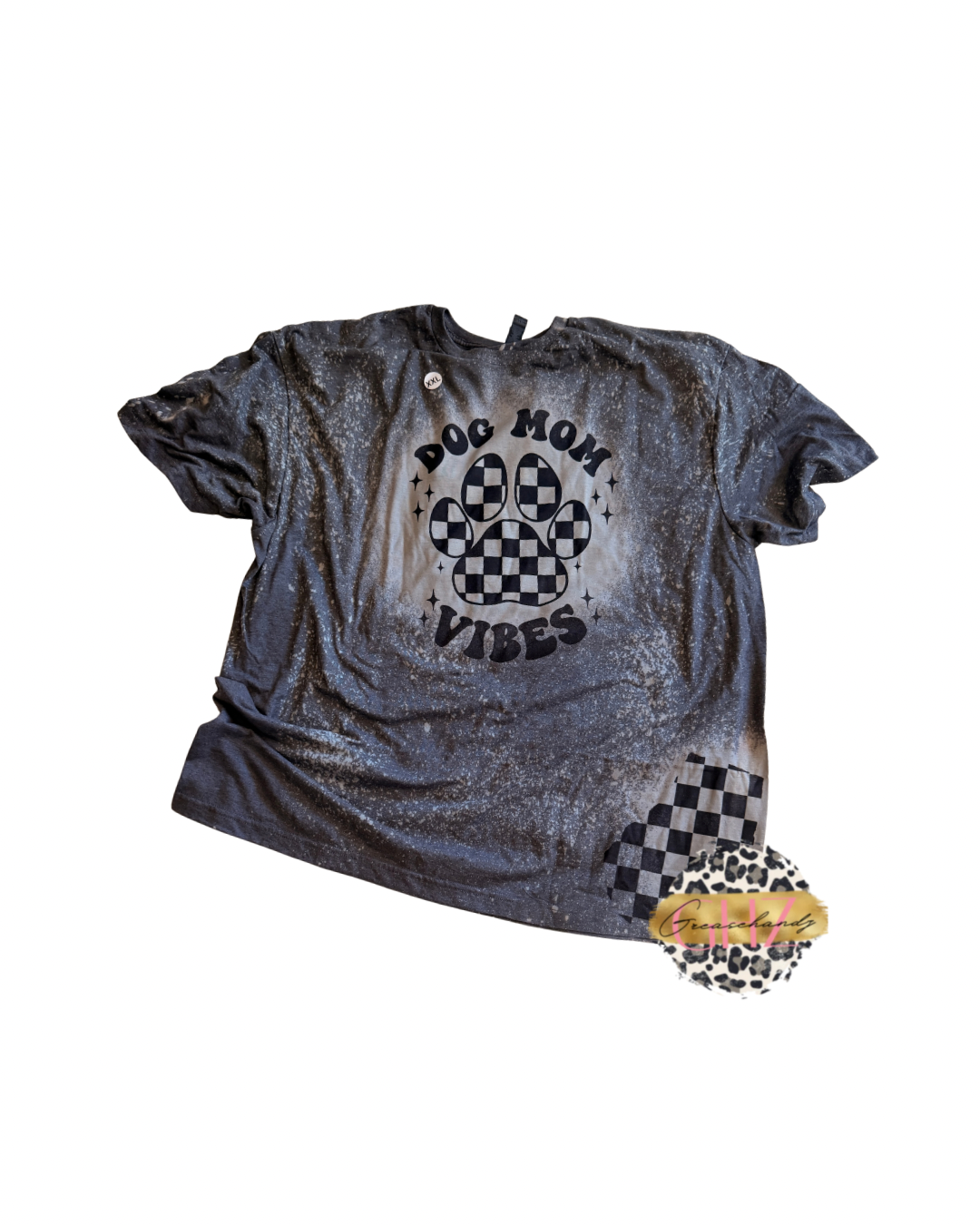 #13 Dog mom vibes bleached tshirt (2XL)