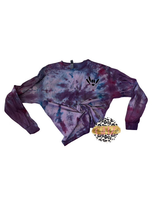 #7 tie dye i love you  asl long sleeve (xl)