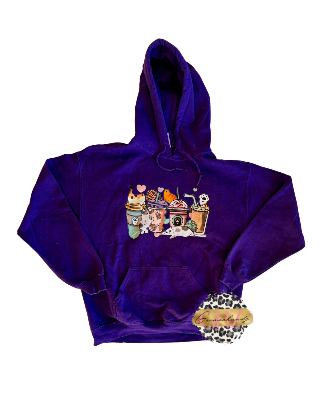 #85 cats and coffee hoodie (M)