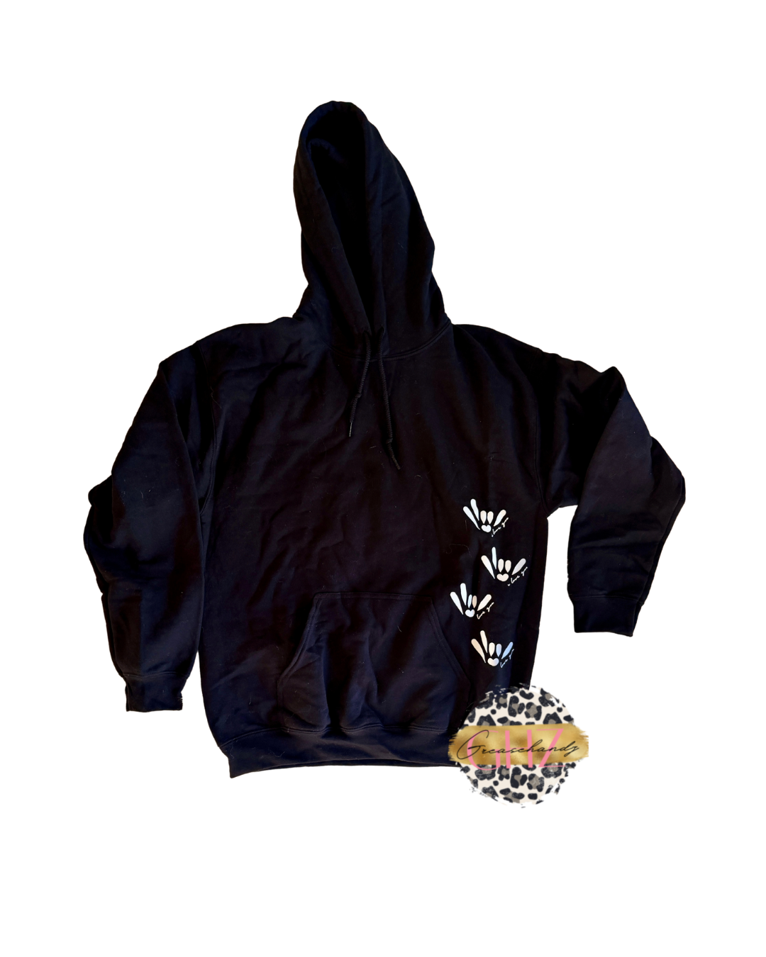 #88 learn sign language long hoodie (M)