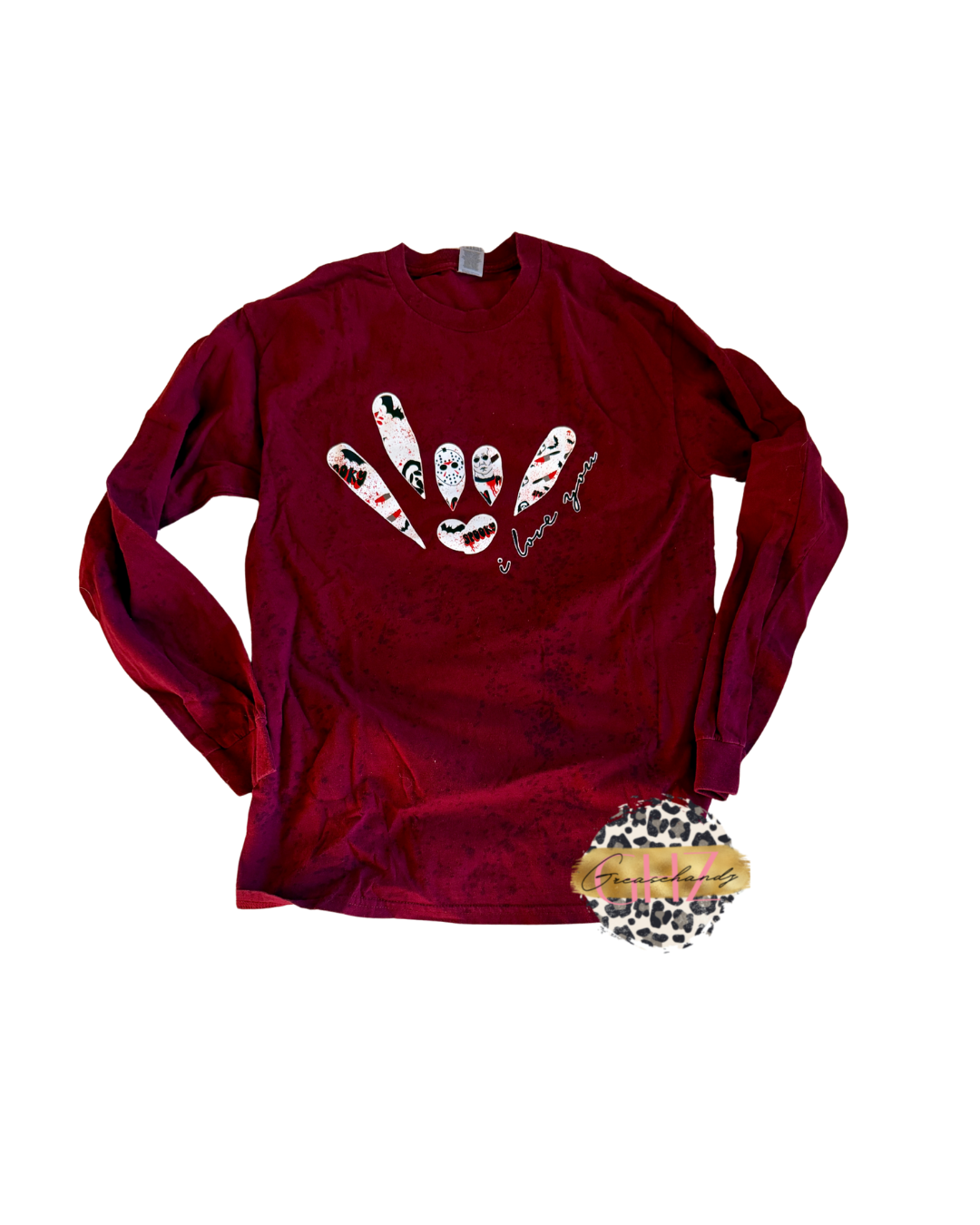 #93 horror ily asl longsleeve red (M)